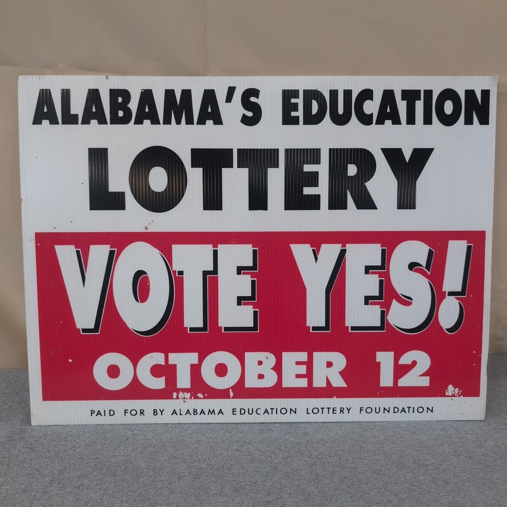 Vintage Alabama Education Lottery Vote Yes October 12 Political Campaign Sign - Picture 2 of 2